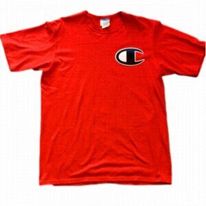 CHAMPION Large Logo Red T-Shirt, Mens XL
